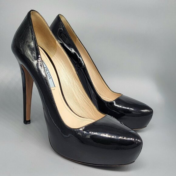 PRADA Patent Leather Hidden Platform Pumps - Picture 1 of 16